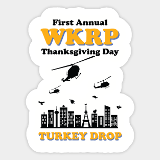 WKRP Turkey Drop Retro Sticker